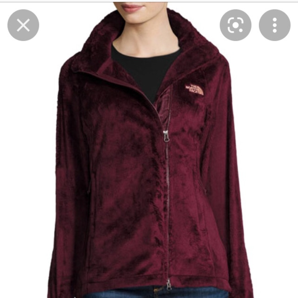North face deep garnet red Osito jacket side zipM